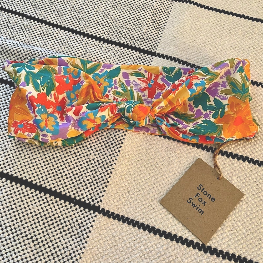 Stone Fox Swim Bandeau Bikini Top NWT